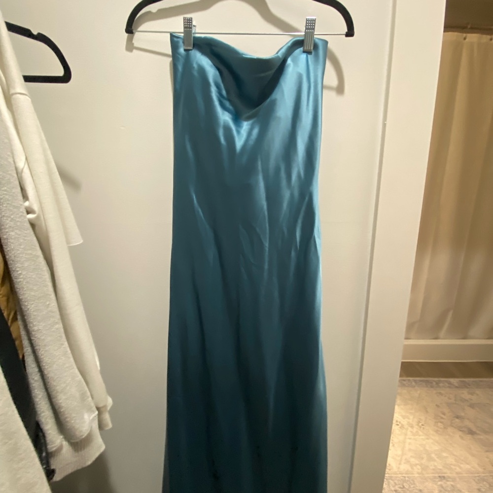 12th Tribe Blue Cowl Neck Sleeveless Gown